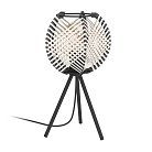 Настольная лампа , 1х40W (E27), H400, сталь черный / текстиль, дерево, белый, черный Eglo 44008 WAVERTON