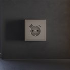 Накладка для розетки с заземлением и защитными шторками, с USB A+C, (капучино) Voltum VLS001014 S70