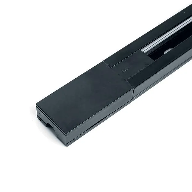 Шинопровод для трековых однофазных светильников черный 1м в наборе токоввод заглушка крепление Feron 41731 CAB1005