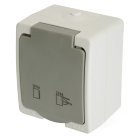 Розетка 1-местная с крышкой с/з STEKKER 49727 PST26-11-54 PST16-21-54
