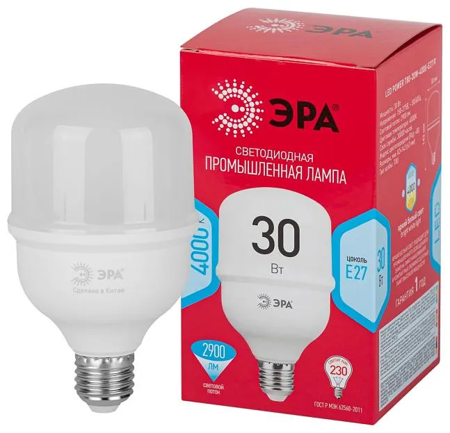 Лампочка светодиодная ЭРА LED POWER T80-30W-4000-E27 R