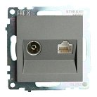 Розетка TV + компьютерная RJ-45 STEKKER 49417 GLS00-7106-06