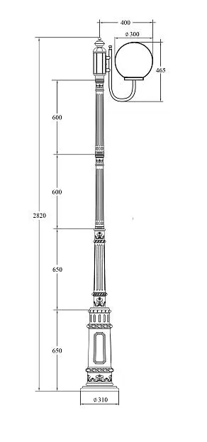 Наземный фонарь Oasis Light 88210L/10/E7 Bl GLOBO L