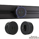Трековая розетка, 2.1A 250V Arte Milano 380066TS LED/USBx2 Black Am