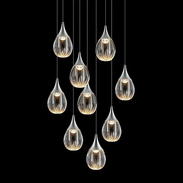 Подвесной светильник Delight Collection MD24001004-9A chrome/clear Stilla Подвесной светильник Delight Collection MD24001004-9A chrome/clear Stilla