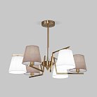 Потолочная люстра с тканевыми абажурами Eurosvet 60149/6 латунь a064975