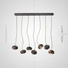 Подвесной светильник CAPSULES 7 плафонов на планке. Темное дерево. Lampatron 1311-5793