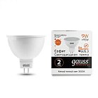 Лампа Gauss 13519 GU5.3 9W 2700K полусфера матовая Elementary MR16