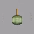 Подвесной светильник IRIS C Модель В. Плафон зеленый. Цвет патрона латунь. Lampatron 1352-1095
