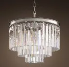 Люстра Rh 1920S Odeon Clear Glass Fringe 3-Tier Chandelier Nickel 36 См 191624-22 ImperiumLoft