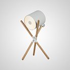 Настольная лампа CATAPULT T Белый плафон. Светлое дерево. Lampatron catapult-t-white-light 1243-5153
