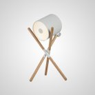 Настольная лампа CATAPULT T Белый плафон. Светлое дерево. Lampatron catapult-t-white-light 1243-5153