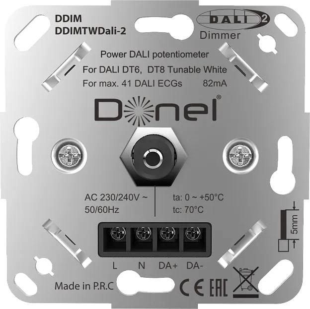 Потенциометр Dali 10-16.5В DC, 82мА,с встроенным источником питания, роторный Donel DDIMTWDali-2 Европа Потенциометр Dali 10-16.5В DC, 82мА,с встроенным источником питания, роторный Donel DDIMTWDali-2 Европа