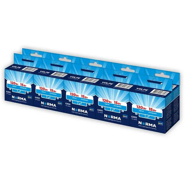 Лампочка светодиодная Volpe LED-GX53-15W/4000K/GX53/FR/NR Набор из 10штук Norma Лампочка светодиодная Volpe LED-GX53-15W/4000K/GX53/FR/NR Набор из 10штук Norma