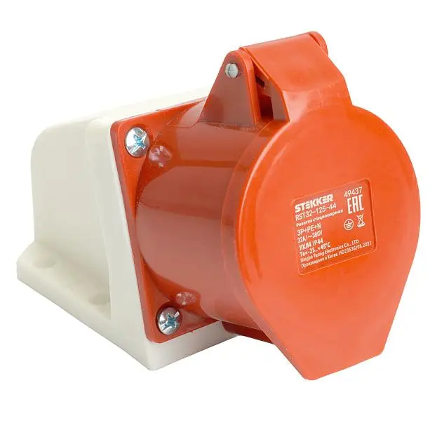 Розетка стационарная ST-125 32А 380В 3P+PE+N IP44, Stekker 49437 RST32-125-44,