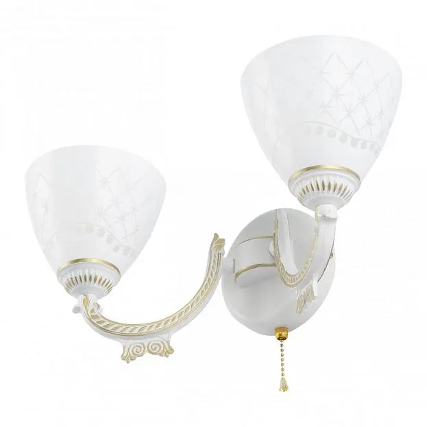 Бра с плафонами Arte Milano 343837/2W WT+G AM343837 Бра с плафонами Arte Milano 343837/2W WT+G AM343837