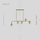 Реечный, рядный светильник KIERSTEN 5 ламп. Цвет Латунь Lampatron kiersten-5-brass 5416-13907