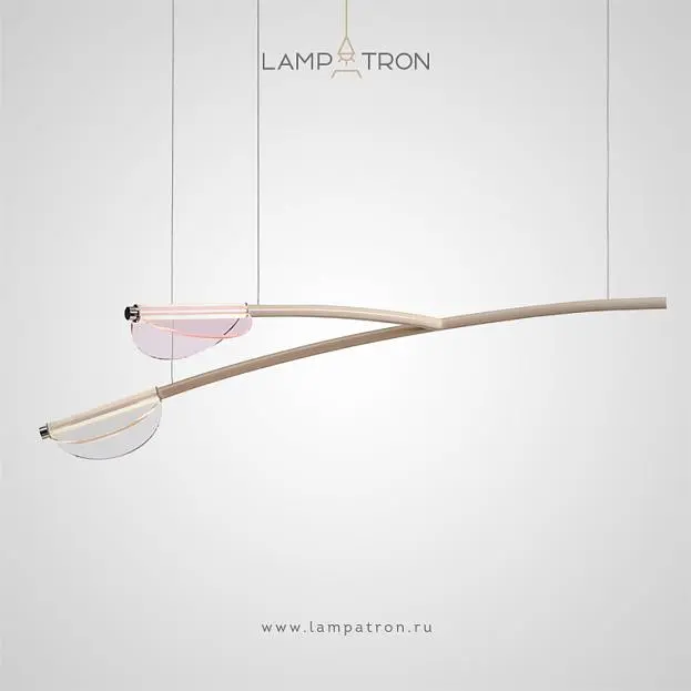 Подвесной светильник UVE 2 плафона. Цвет прозрачный, розовый Lampatron 8510-23537 Подвесной светильник UVE 2 плафона. Цвет прозрачный, розовый Lampatron 8510-23537