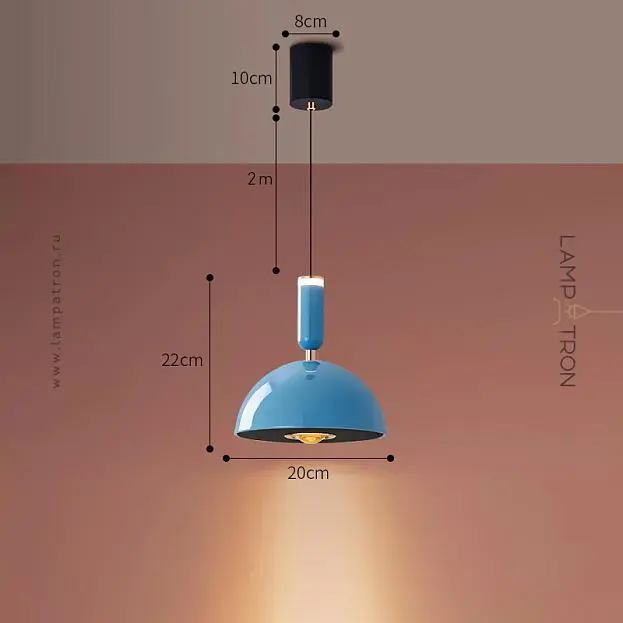 Подвесной светильник TOFT DOME Цвет Голубой. Lampatron 8263-22510 Подвесной светильник TOFT DOME Цвет Голубой. Lampatron 8263-22510
