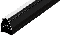 Алюм. разделительный профиль для натяжных потолков, 27х33х2000мм. Без матового экрана, черный Donel DN18STSEP2733B2 DN18