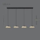 Готовая комбинация светильников RIGO COMBO 4 лампы. Цвет Черный. Планка Lampatron 7577-21206