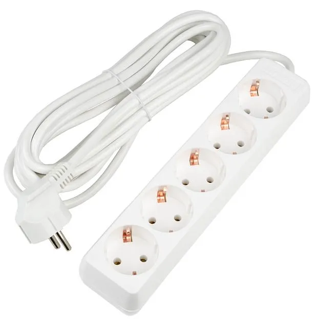 Розеточные блоки, удлинители Uniel S-GCU5-5 WHITE Ultra