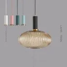 Подвесной светильник IRIS C Модель C. Плафон коньяк. Цвет патрона черный. Lampatron 1352-17826