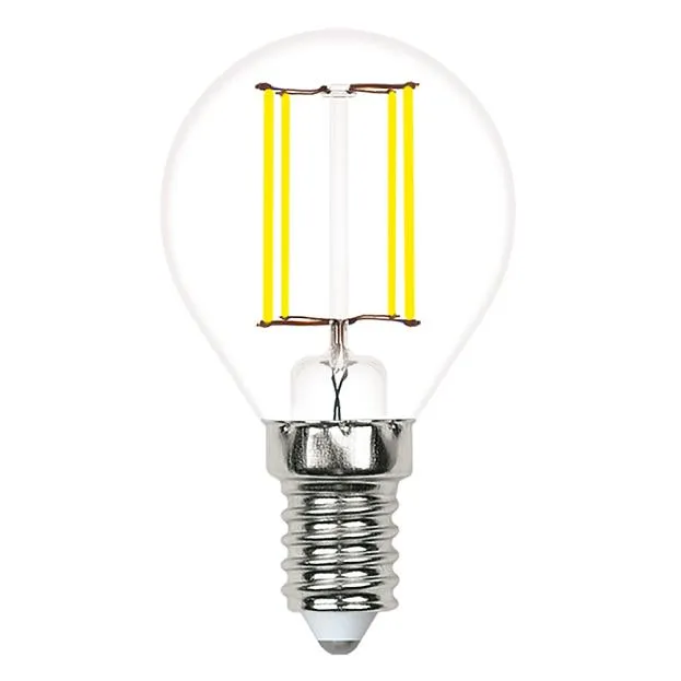 Лампочка светодиодная филаментная Volpe LED-G45-5,5W/3000K/E14/CL/SLF Optima Филамент