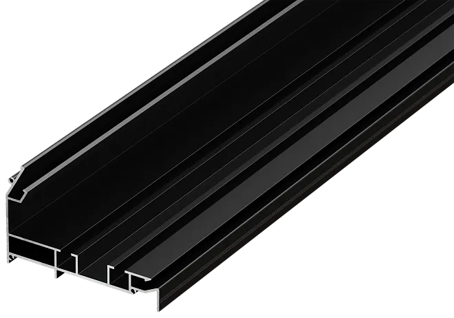 Гардинный профиль ПК5, алюминиевый, 87х55,2х3200мм. В комплекте 2 торцевые заглушки, черный Donel DN18MSC1807B3.2Set DN18