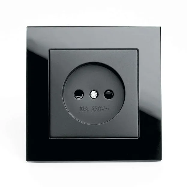 Розетка 1-местная б/з  250В 10А с защитной шторкой серия Катрин черный Stekker 39512 GLS10-7009-05