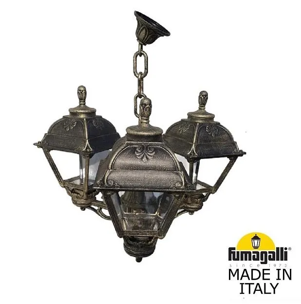 Подвесной уличный светильник (ЛЮСТРА) FUMAGALLI SICHEM/CEFA 3L U23.120.S30.BXE27 Античная бронза