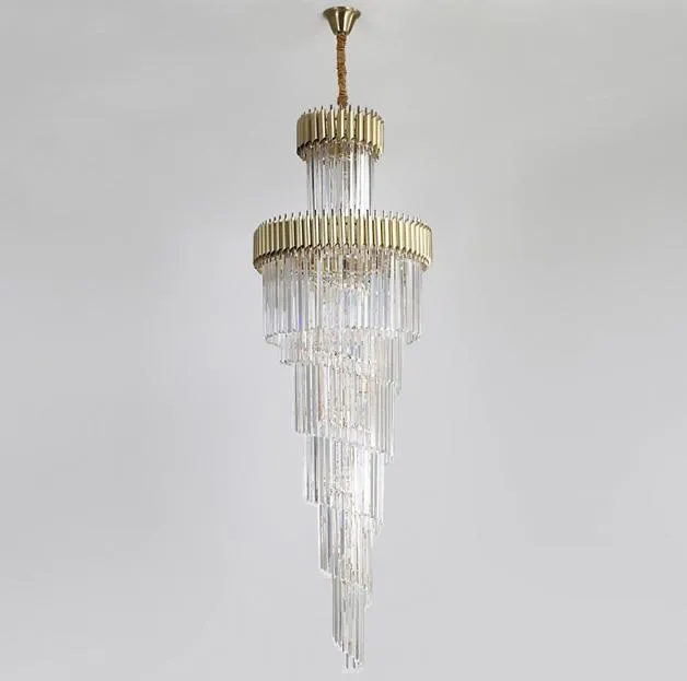 Подвесная люстра Empire Large Cascading Chandelier Gold Rectangular Crystal  ImperiumLoft 156600-22 40.2895