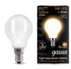 Лампа Gauss 105201105 филаментная E14 5W 2700К шар матовый Filament Globe
