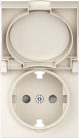 Накладка для розетки Schuko с заземлением, с крышкой, 16A 250 В~, матовый кремовый, Donel DE45431 A07