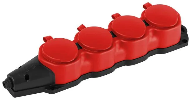 Розеточные блоки, удлинители ЭРА KX-4e-RED-IP44