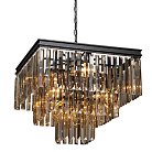 Подвесная люстра RH 1920s Odeon Amber GLASS Fringe Chandelier - 3 square D53 ImperiumLoft 156307-22 40.3305-2