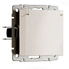 розетка с заземлением, шторками и защитной крышкой Werkel W1171213 Встраиваемые механизмы перламутровый рифленый a069601
