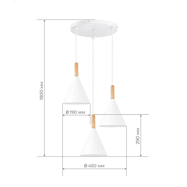 Светильник подвесной Белый/Белый E27 3*40W Evoluce SLE1255-513-03 ARKET