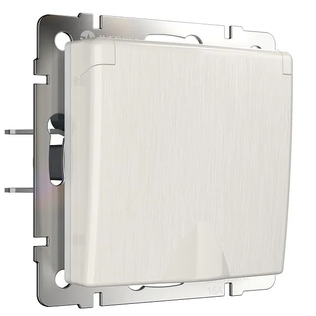 Розетка с заземлением, шторками и защитной крышкой werkel w1171213 встраиваемые механизмы перламутровый рифленый a051173