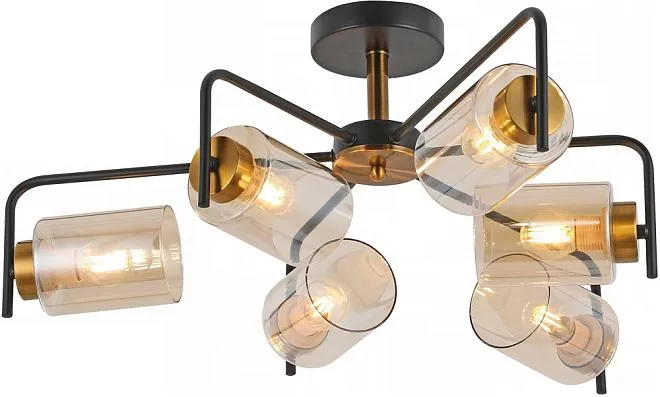 Потолочная люстра ILLUMICO IL8248-6COU-79 BK GD Потолочная люстра ILLUMICO IL8248-6COU-79 BK GD