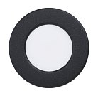 Встраиваемый светильник led 3,7W(LED), d88, IP44,2700K, 4000K, 6500K, 450lm, пластик, черный, белый Eglo 901412 FUEVA 6
