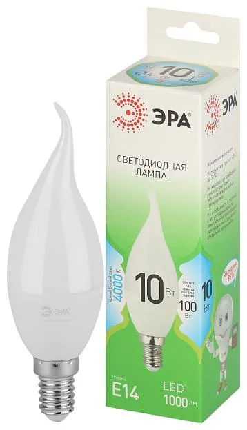 Лампочка светодиодная ЭРА LED BXS-10W-840-E14 GL