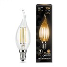 Лампа Gauss 104801109 филаментная E14 9W 2700К свеча на ветру прозрачная Filament Candle