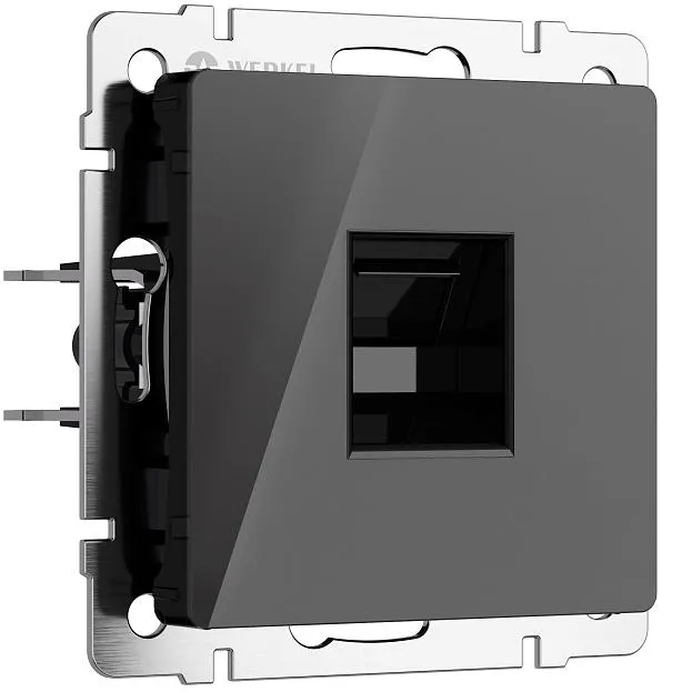 Розетка Ethernet RJ-45 (черный акрил) Werkel W1181048 a064046 Розетка Ethernet RJ-45 (черный акрил) Werkel W1181048 a064046