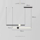 Подвесной светильник WAND HRZ 2 подвеса. Цвет черный. Размер L Lampatron 8626-24095