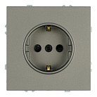 Розетка 1-местная с защитной шторкой с/з (механизм), 250В, 16А, серия Эмили, антрацит, soft touch Stekker 49932 RST16-5110-09