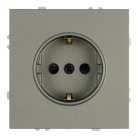 Розетка 1-местная с защитной шторкой с/з (механизм), 250В, 16А, серия Эмили, антрацит, soft touch Stekker 49932 RST16-5110-09