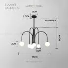 Люстра DAY 6 плафонов. Размер S. Цвет черный. Lampatron 3549-8678