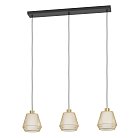 Подвес 3X40W(Е27) L880 B180 H1100 сталь черный/сталь текстиль матовая латунь белый eglo 900897 CIUDADELA