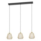 Подвес 3X40W(Е27) L880 B180 H1100 сталь черный/сталь текстиль матовая латунь белый eglo 900897 CIUDADELA